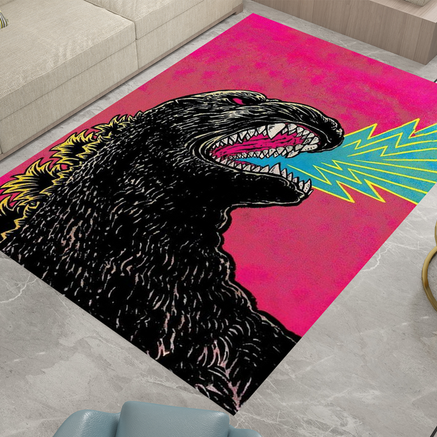 Godzilla Neon Monster Rug - Bold and Retro Godzilla-Inspired Design Carpet