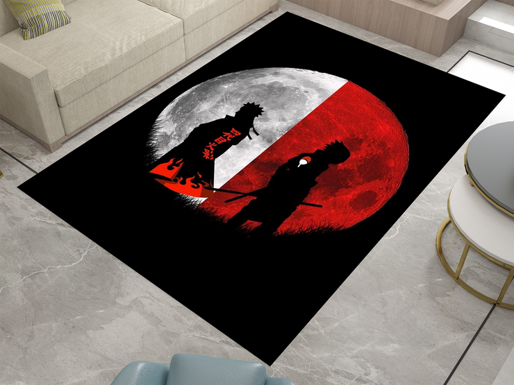 Naruto Inspired Rug, Epic Uchiha Brothers Design, Anime Home Decor Carpet
