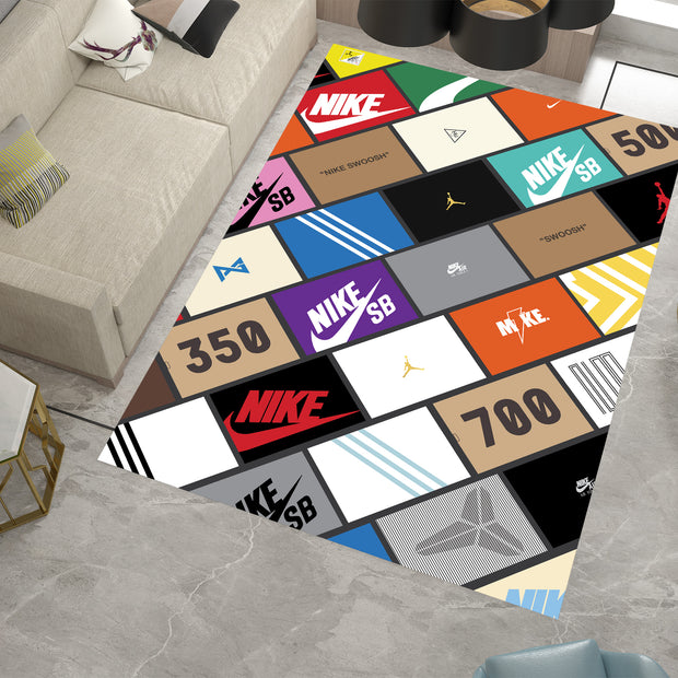 Sneakerhead Box Logo Rug – Perfect for Streetwear and Sneaker Enthusiasts Carpet
