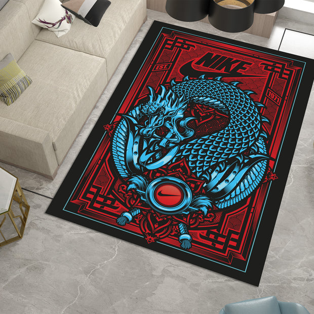 Nike Dragon-Inspired Custom Rug – Iconic Basketball Design for Your Space, GYM Carpet