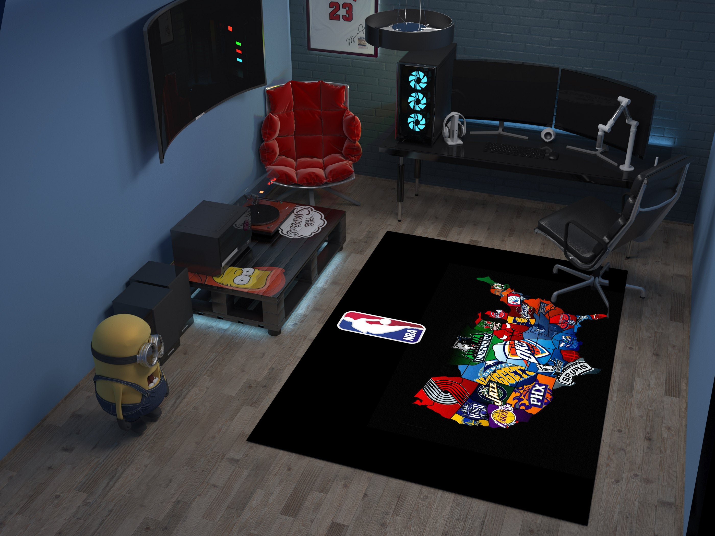 NBA Nike Basketball Custom Rug – Iconic Basketball Design for Your Space, GYM Carpet