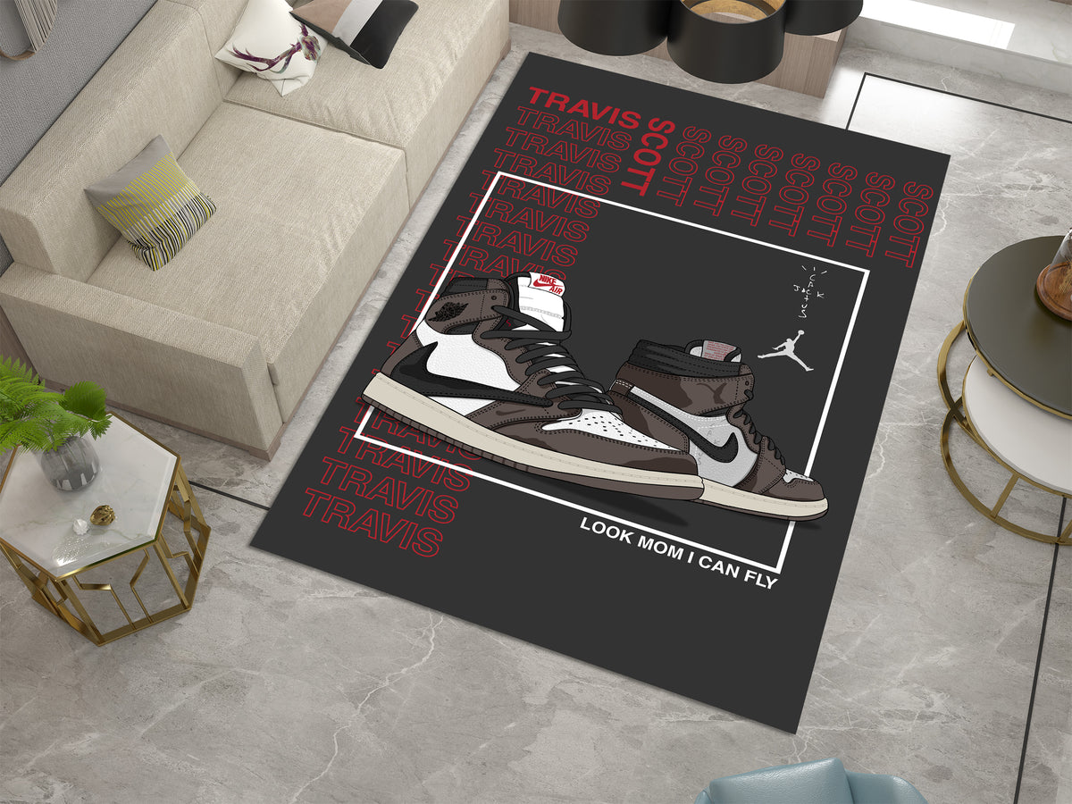 Nike Trainer Rug Nike Air Jordan 1 Travis Scott Rug – Perfect for Sneakerheads and Stre ...
