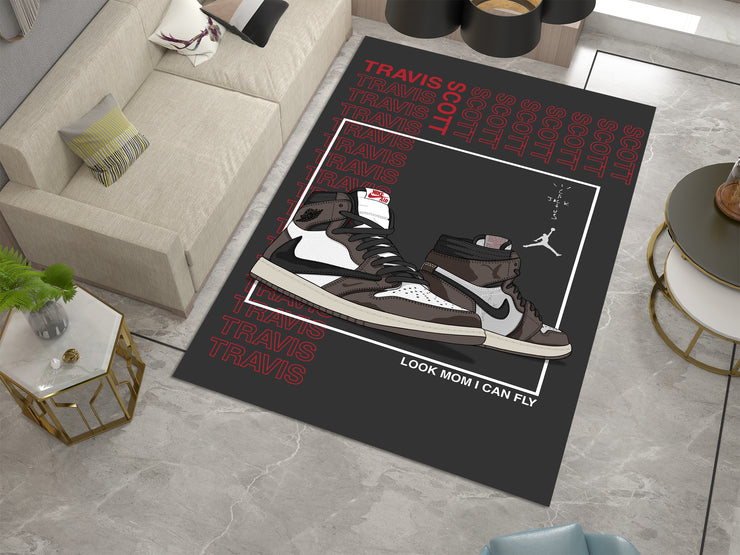 Nike Air Jordan 1 Travis Scott Rug – Perfect for Sneakerheads and Streetwear Lovers, Sneaker Carpet