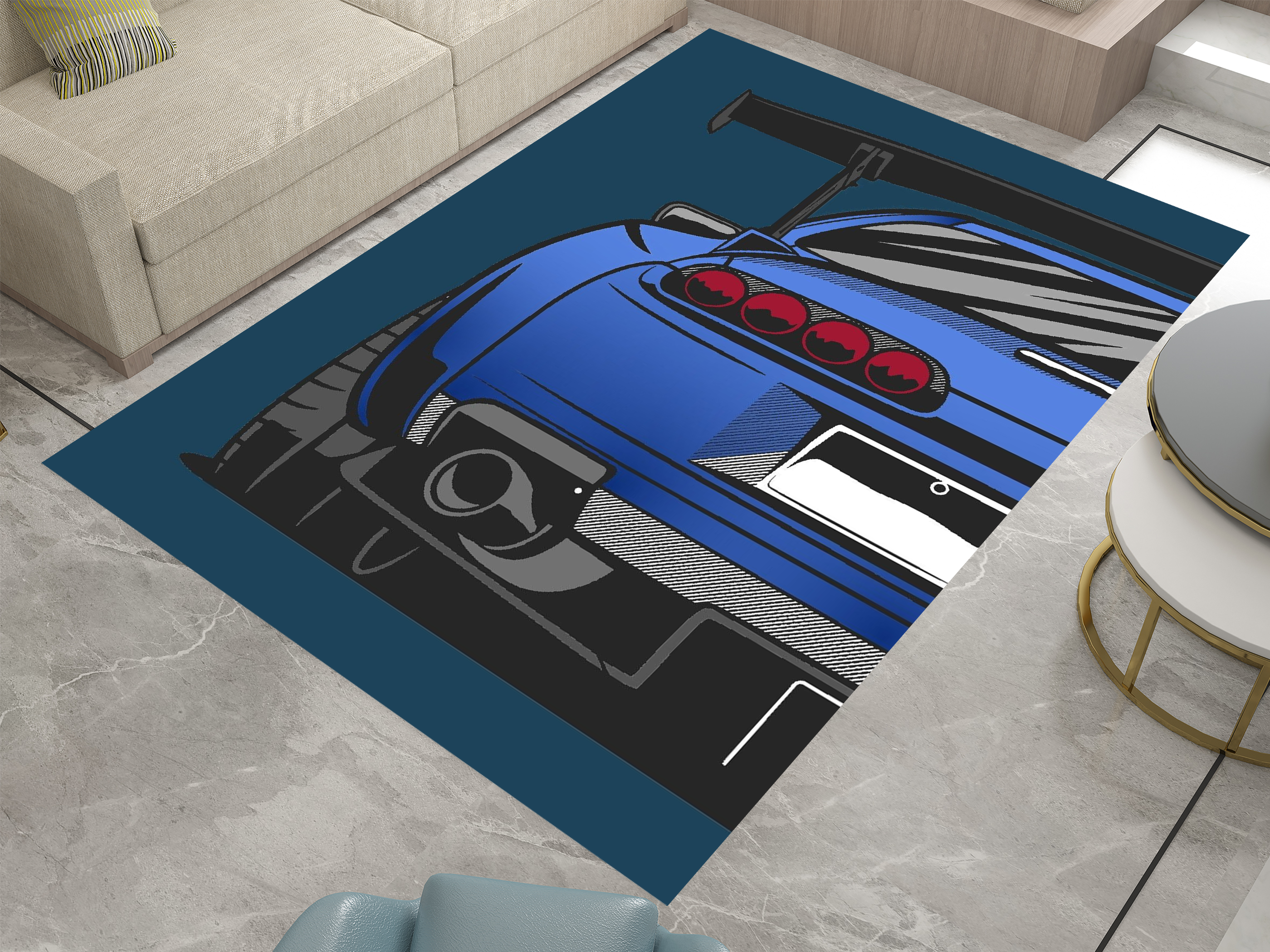 Supra Car Rug, Racing Inspired Carpet, Garage Rug, Toyota Supra Decoration