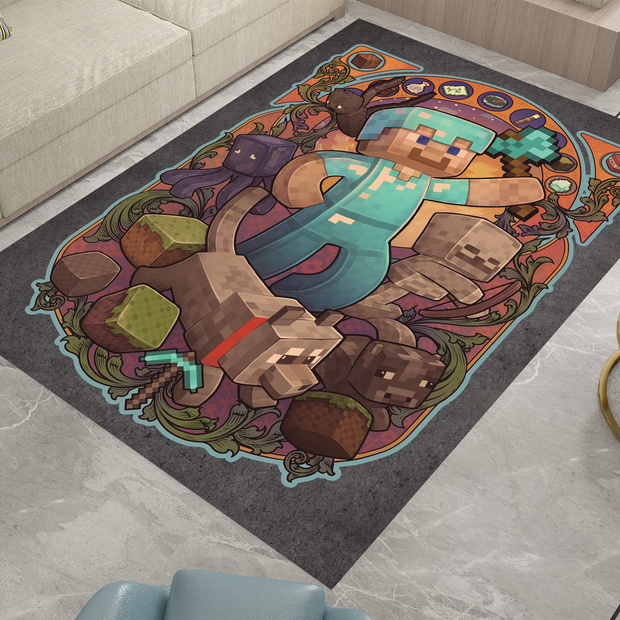 Minecraft-Themed Jack Rug – Cozy and Unique Gaming Decor, Gamer Carpet