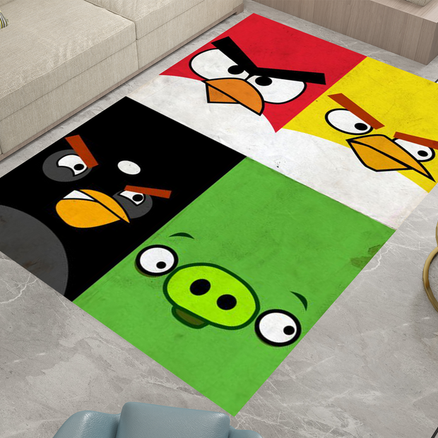 Angry Birds Rug - Bold and Fun Character Design for Any Room, Game Carpet