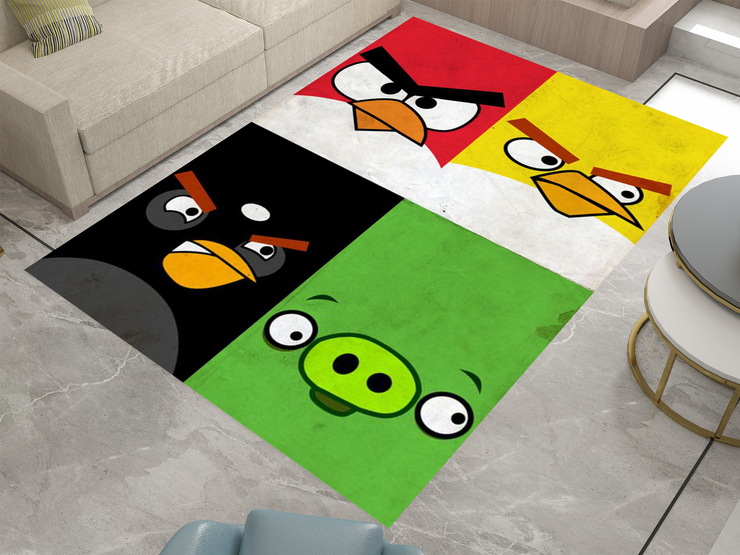 Angry Birds Rug - Bold and Fun Character Design for Any Room, Game Carpet