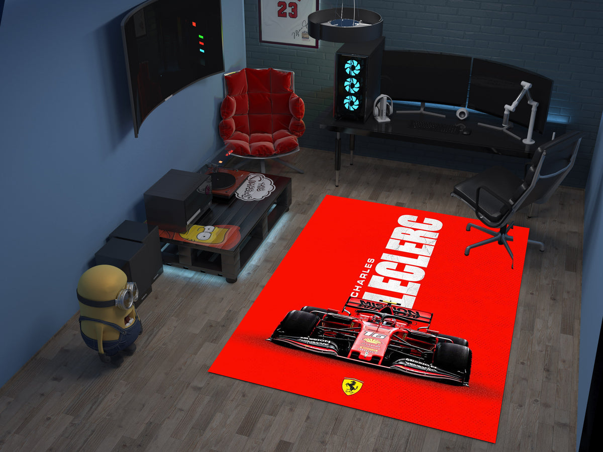 Race Car F1 Custom Rug – Charles Leclerc Formula 1 Icon Room Decor for ...