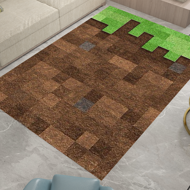 Minecraft Grass Block Custom Rug – Iconic Gaming Decor Carpet for Any Space
