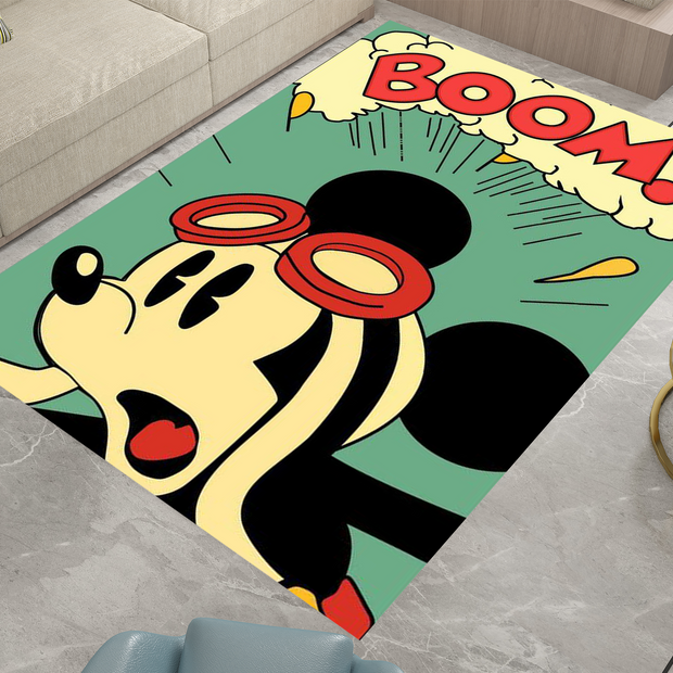 Mickey Mouse Boom! Rug - Fun and Energetic Pop Art Design Cartoon Carpet