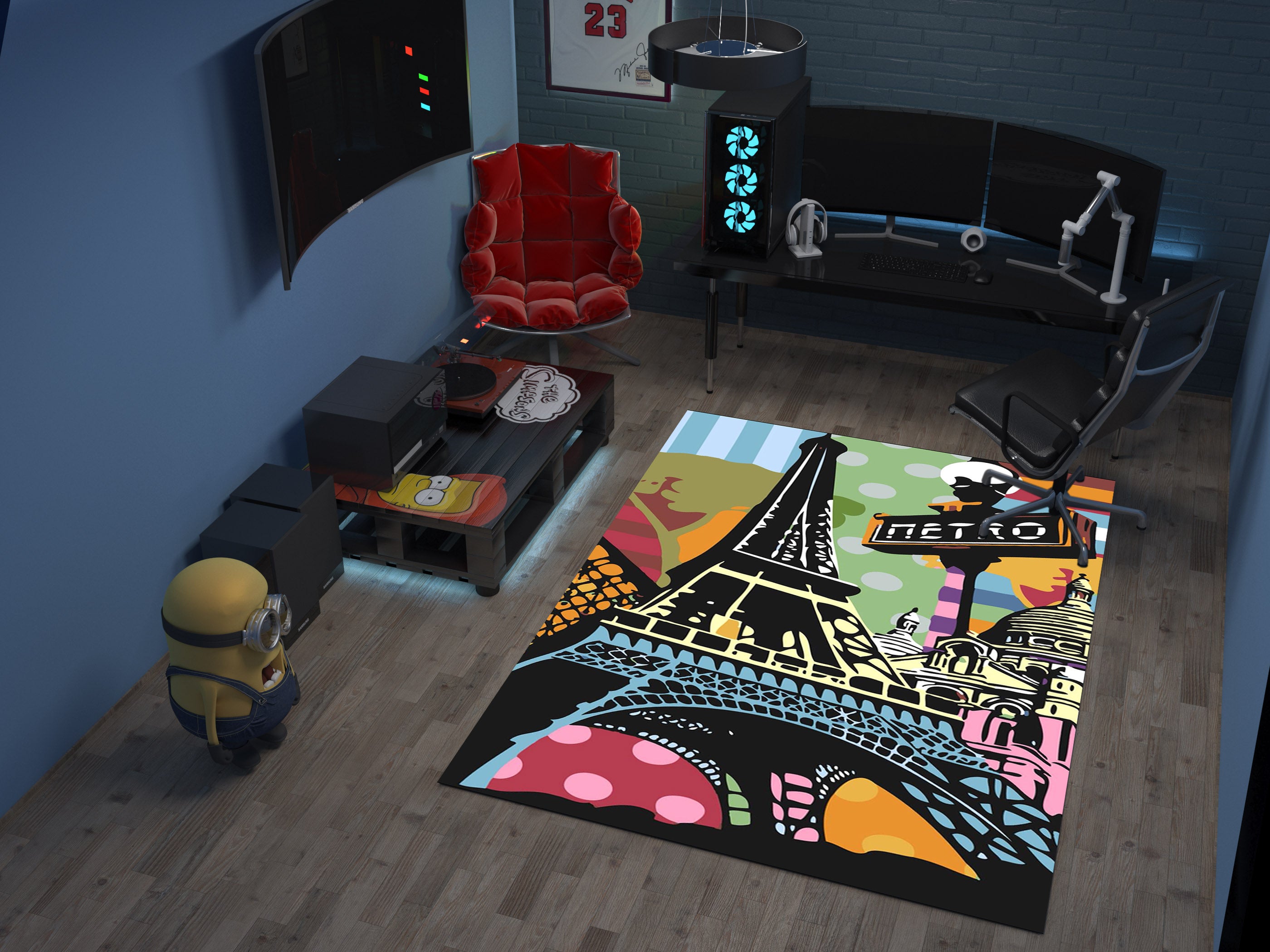 France Landmarks Rug – A Vibrant Tribute to Paris and Beyond, European Carpet