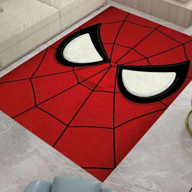 Spiderman Spidey Face Rug, Cartoon-Inspired Carpet, Marvel Spiderman Rug, Geek Gift