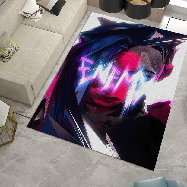 Arcane Jinx Rug, League of Legends Carpet, Gamer Rug Decoration