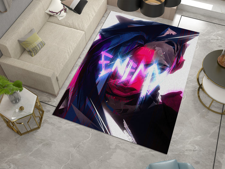 Arcane Jinx Rug, League of Legends Carpet, Gamer Rug Decoration