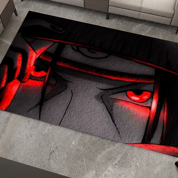 Itachi Uchiha Rug, Naruto Sharingan Rug, Anime Fan Decor