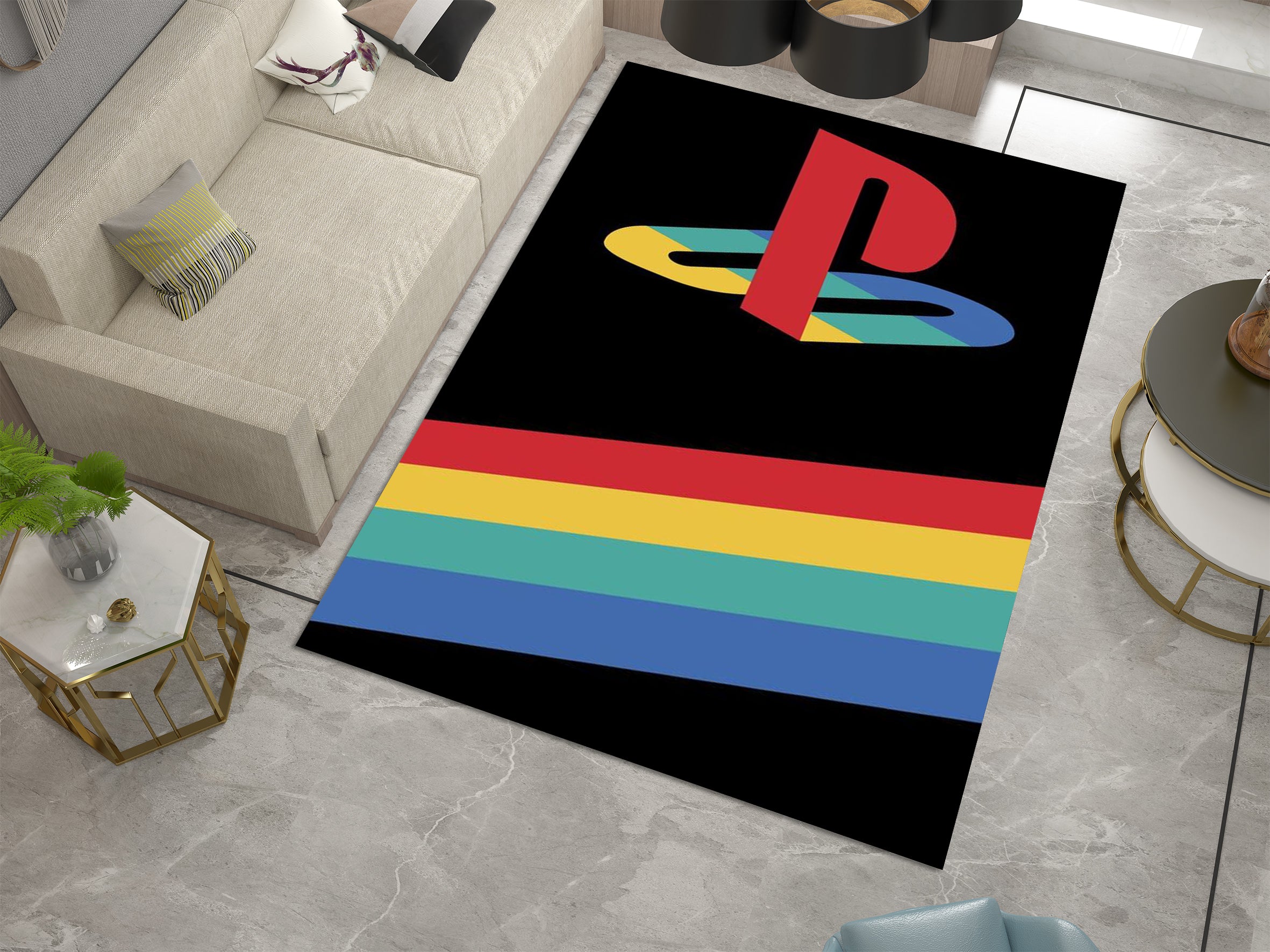 Playstation Rug, Gamer Decoration Carpet, Gaming Room Deco