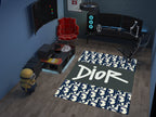 Dior-Inspired Black and White Rug – A Luxury Fashion Statement for Your Space