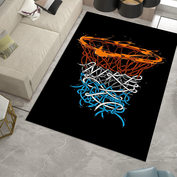 Nike Basketball-Inspired Custom Rug – Iconic Basketball Design for Your Space, GYM Carpet
