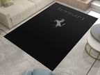 Ferrari Carbon Car Rug, Racing Inspired Carpet, Garage Rug, Ferrari Decoration