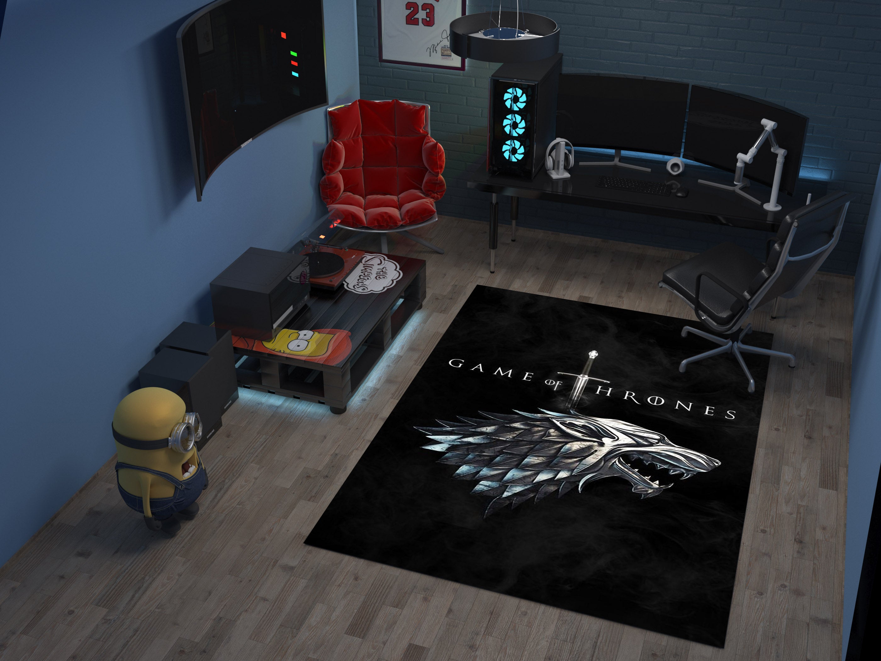 Winter is Coming Stark Sigil Custom Rug – Game of Thrones-Inspired Room Decor, GOT Carpet