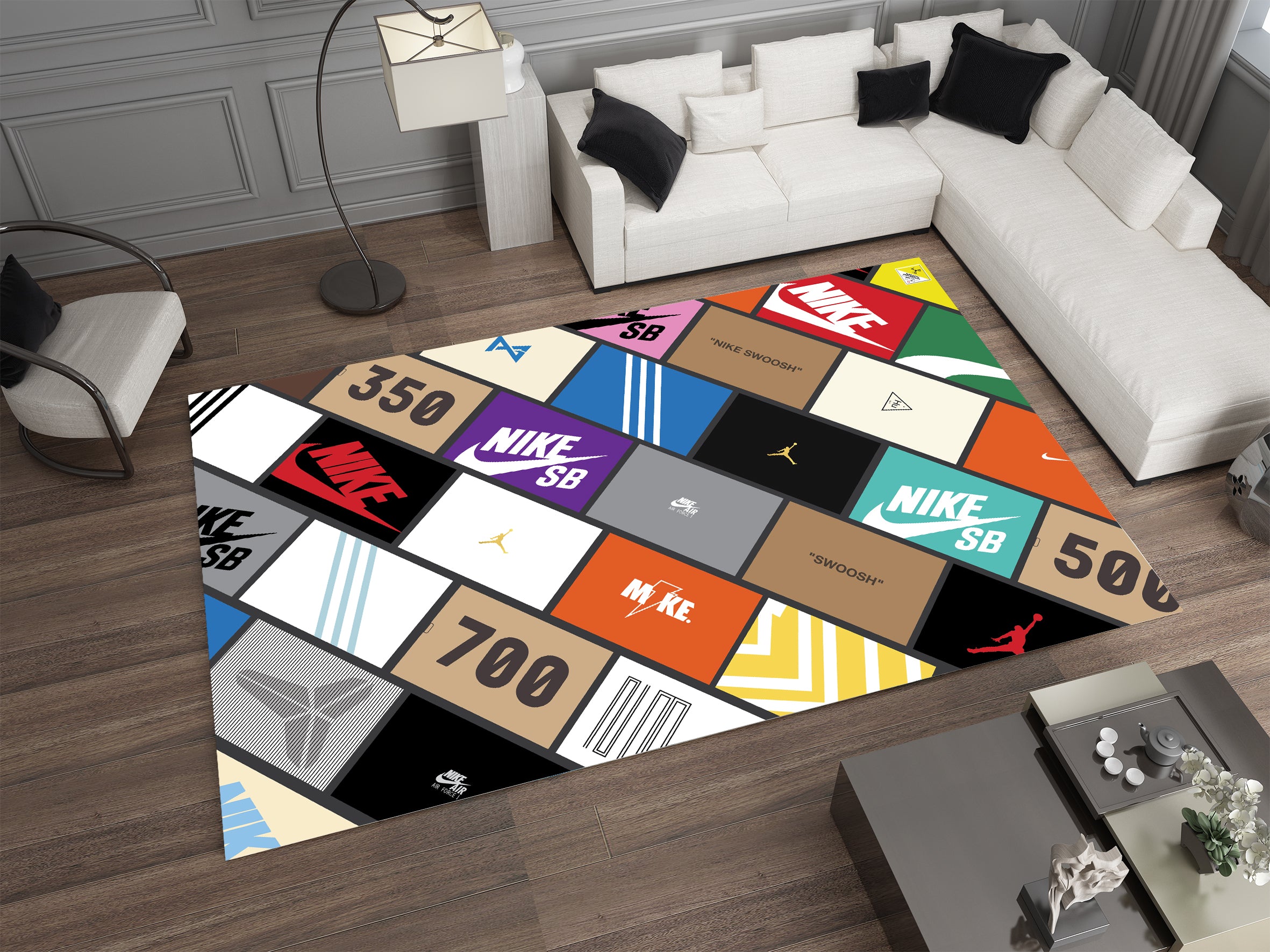 Sneakerhead Box Logo Rug – Perfect for Streetwear and Sneaker Enthusiasts Carpet
