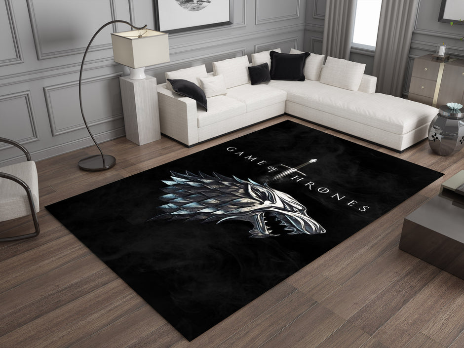 Winter is Coming Stark Sigil Custom Rug – Game of Thrones-Inspired Room Decor, GOT Carpet