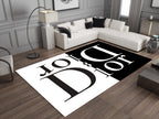 Dior-Inspired Black and White Rug – A Luxury Fashion Statement for Your Space