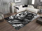 Eye of the Tiger Rug, Vivid Tiger Eyes Carpet, Wild Animal Art, Survivor Jungle-Inspired Carpet