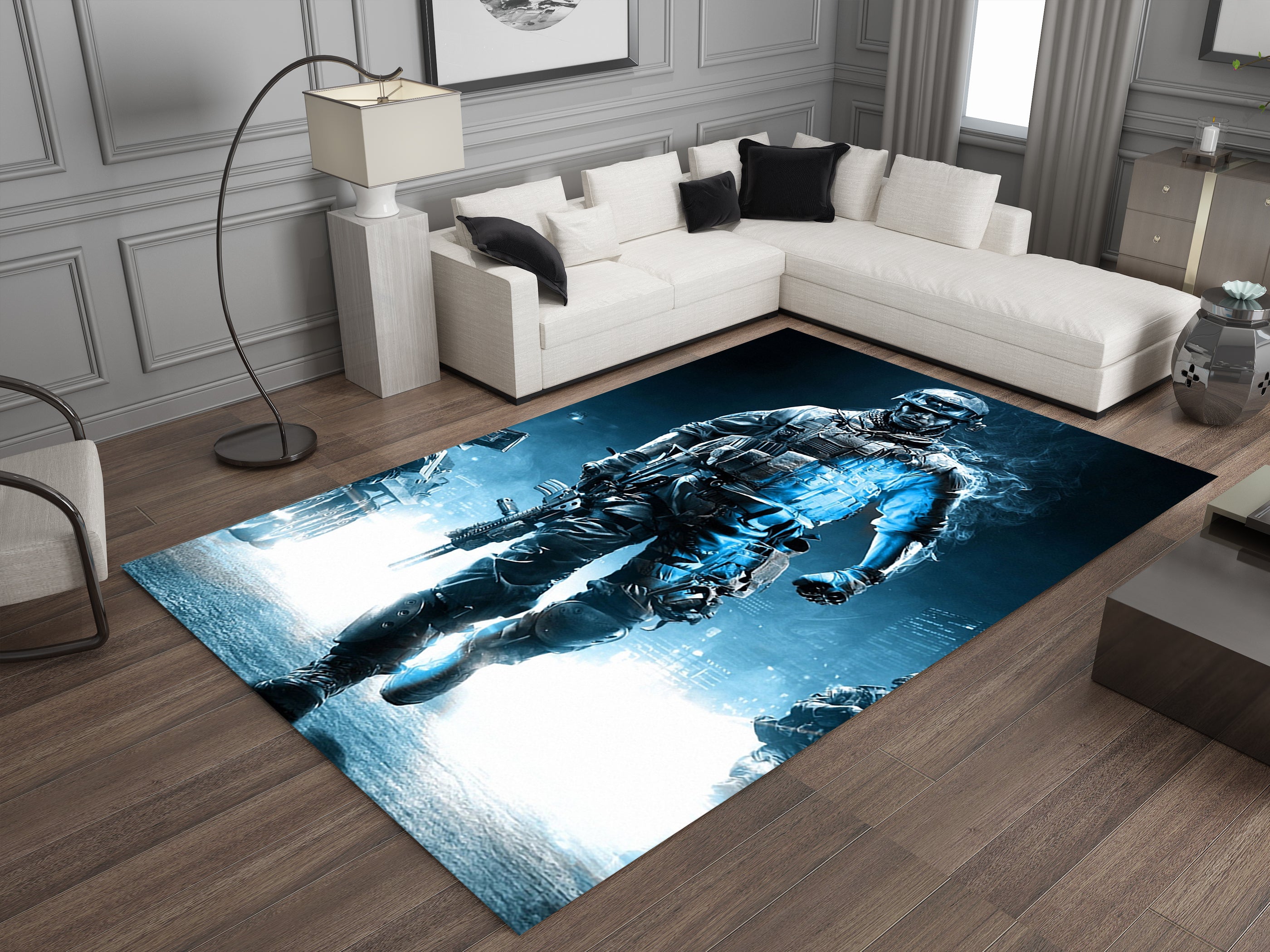 Call of Duty Soldier Rug – Epic Gaming Decor for Action Fans, Gamer Carpet