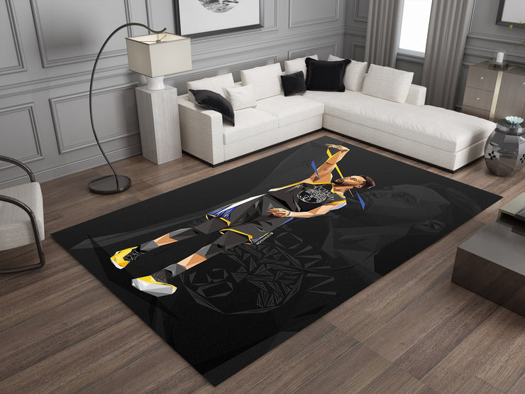 NBA Basketball Curry Rug – Iconic Basketball Design for Your Space, GYM Carpet