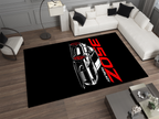 Nissan 350Z GTR Car Rug, Racing Inspired Carpet, Garage Rug