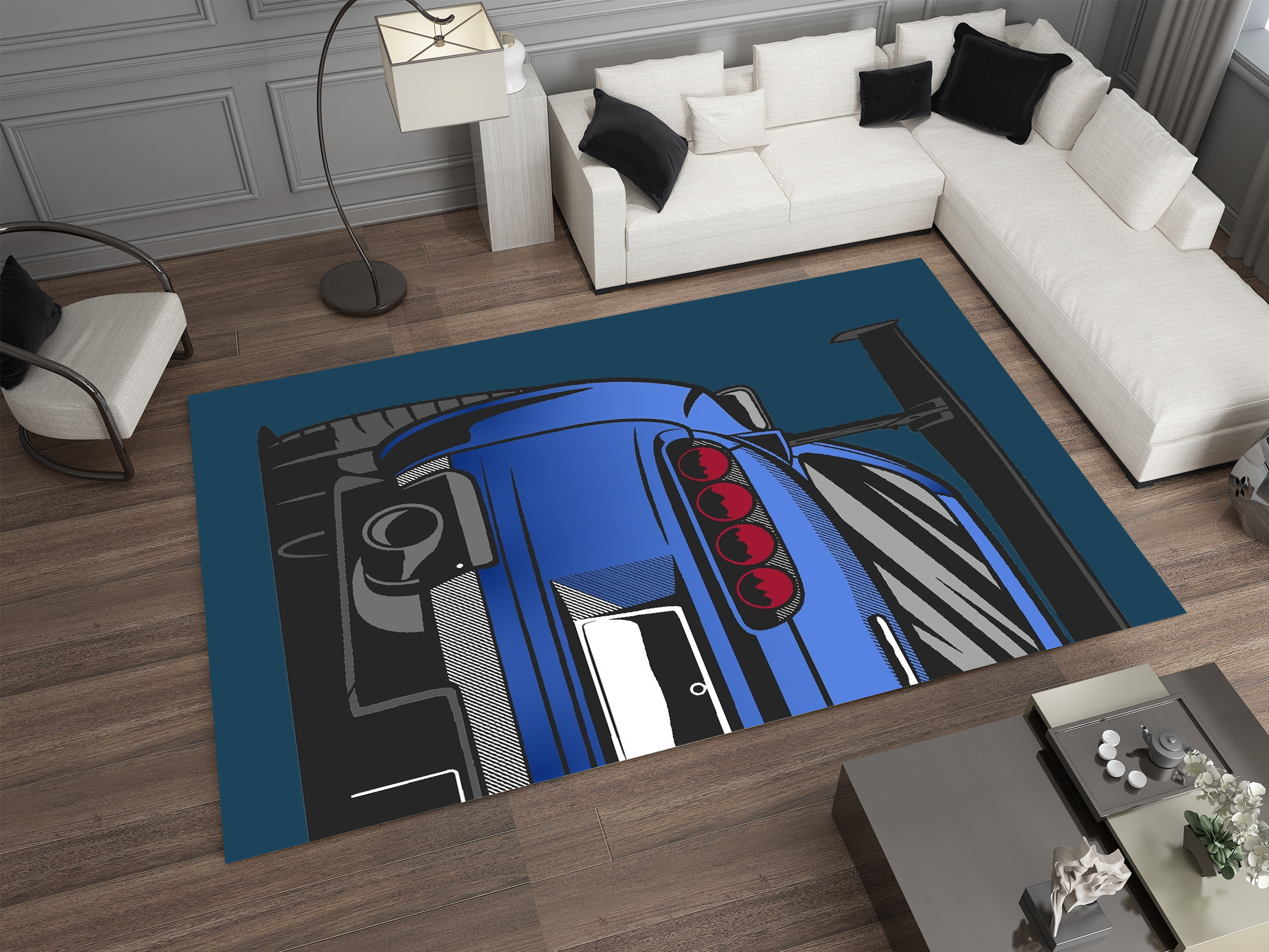 Supra Car Rug, Racing Inspired Carpet, Garage Rug, Toyota Supra Decoration
