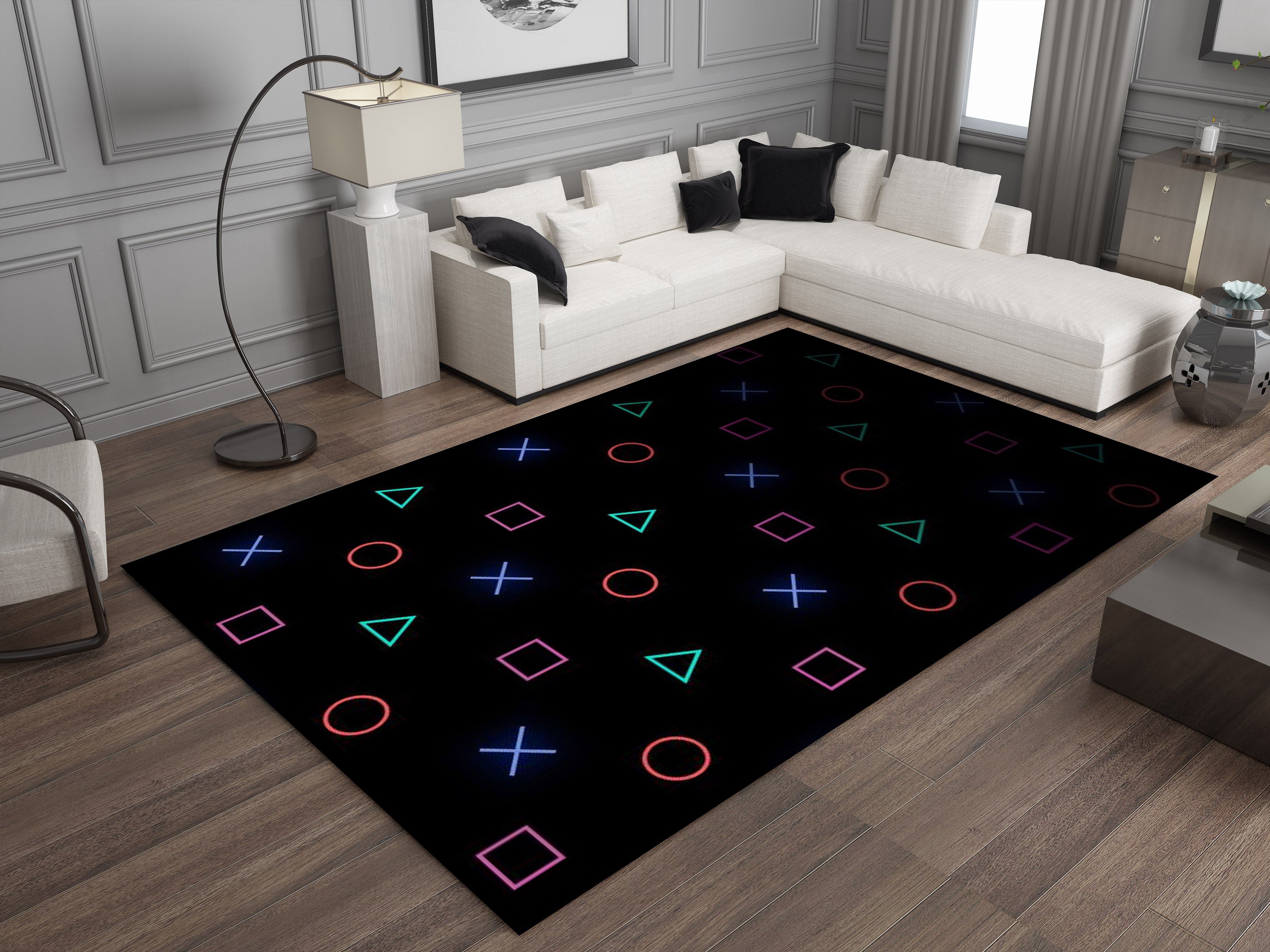 Playstation Rug, Gamer Decoration Carpet, Gaming Room Decoration