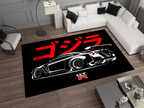 Nissan GTR Car Rug, Racing Inspired Carpet, Garage Rug