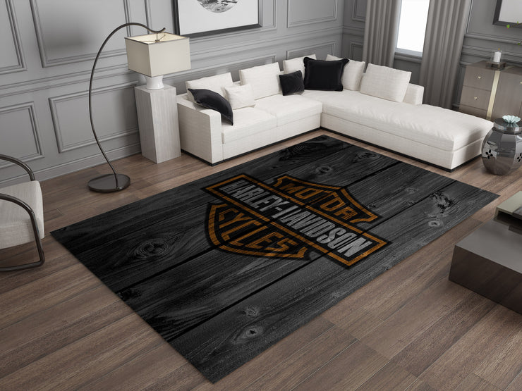 Harley-Davidson Road Custom Rug – Biker-Inspired Garage Decor for Motorcycle Enthusiasts, Motorcycle Carpet