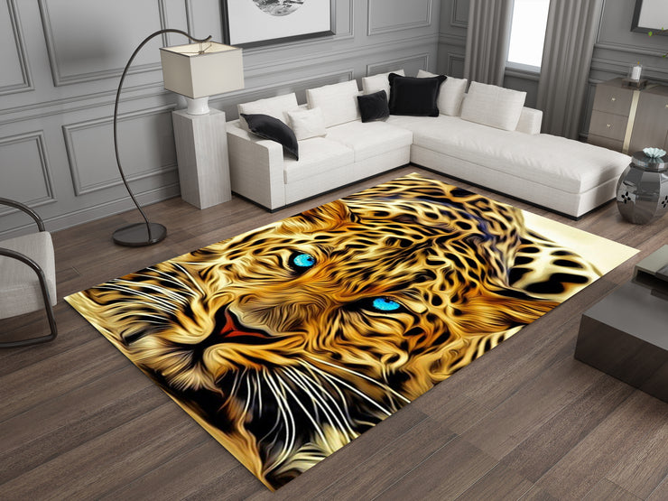 Cheetah Rug, Wild Cheetah Eyes Carpet, Wild Animal Art, Survivor Jungle-Inspired Carpet
