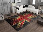English Vintage Union Jack Custom Rug – British Flag Inspired Room Decor