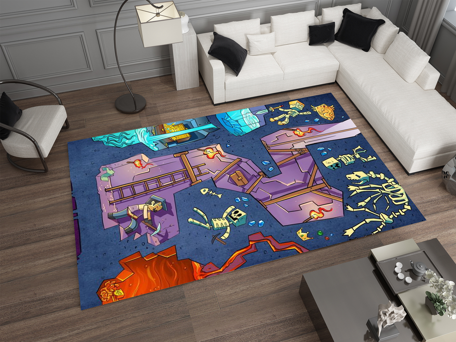 Minecraft Dungeon Adventure Custom Rug – Perfect for Gamers and Adventurers Carpet