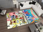 SpongeBob Happy Birthday Rug, Cartoon-Inspired Carpet, Kids' Room Rug