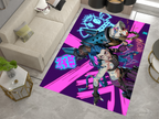 Arcane Jinx Rug, League of Legends Carpet, Gamer Rug Decoration