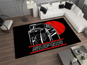 Supra Car Rug, Racing Inspired Carpet, Garage Rug, Toyota Supra Decoration