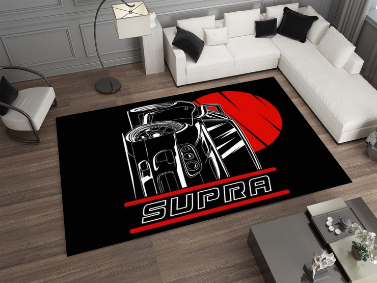 Supra Car Rug, Racing Inspired Carpet, Garage Rug, Toyota Supra Decoration