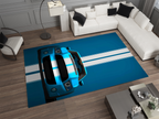Mustang Car Rug, Ford Racing Inspired Carpet, Garage Rug, Ford Car Decoration