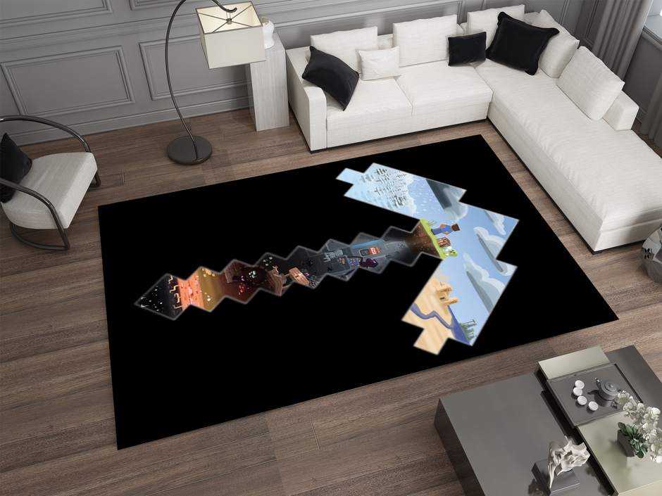 Minecraft Arrow Journey Custom Rug – Perfect for Gamers and Creators, Gamer Carpet