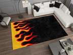 Flaming Cool Rug - Bold Fire-Inspired Design Flame Carpet