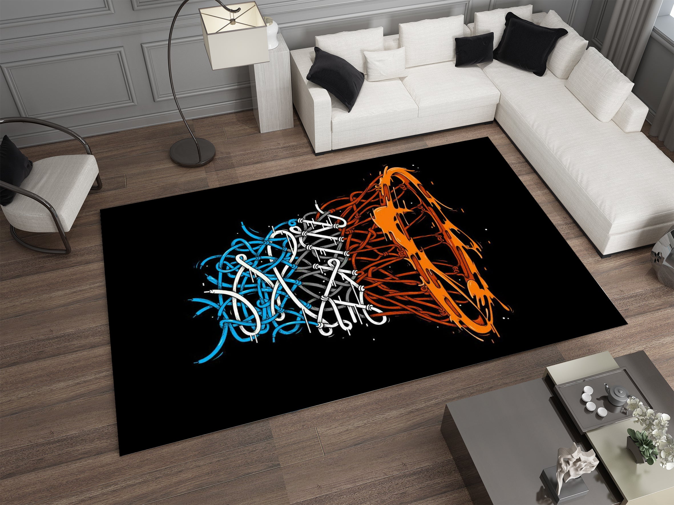 Nike Basketball-Inspired Custom Rug – Iconic Basketball Design for Your Space, GYM Carpet