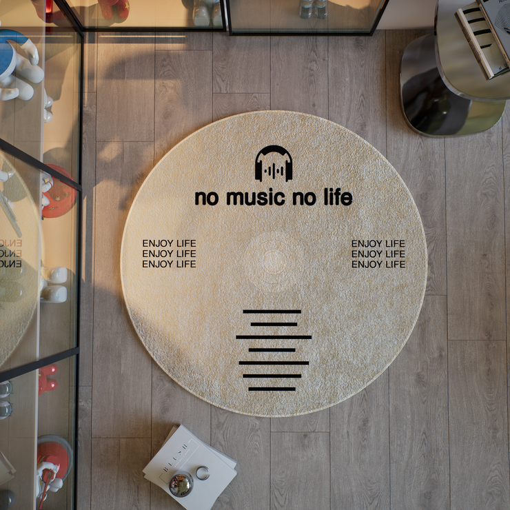 Music Album CD Rug, No Music No Life CD Rug