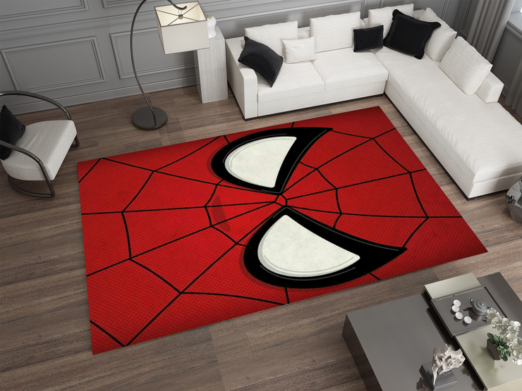 Spiderman Spidey Face Rug, Cartoon-Inspired Carpet, Marvel Spiderman Rug, Geek Gift