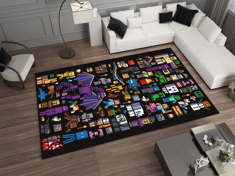 Ps3 Minecraft Rug Pixelated Minecraft Characters Custom Rug – Gaming Decor for Fans, Gam ...