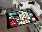Rick and Morty GTA Rug, Cartoon-Inspired Carpet, Portal Rick Rug, Geek Gift, Gamer Decoration